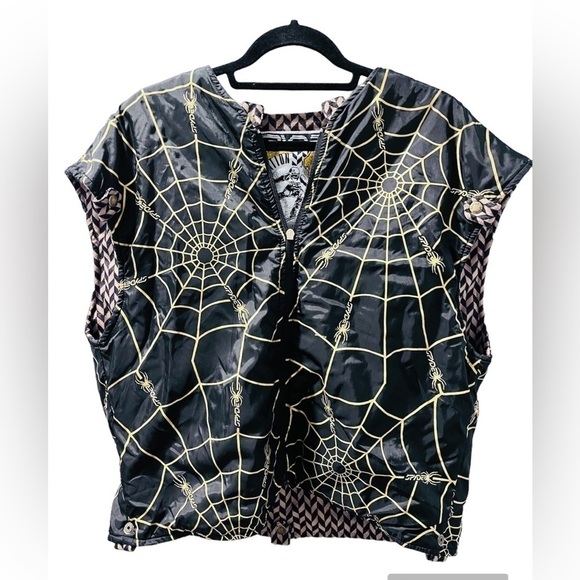 Spyder Vintage 80's Spider Web Reversible Insulated Unisex Snow Vest Size Large - Picture 1 of 10